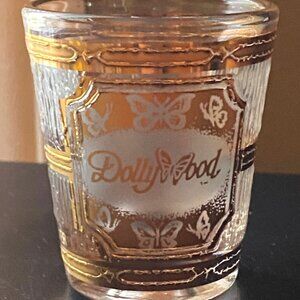 Dolly Wood 22K Gold Frosted Etched Glass Dolly Portrait Souvenir Shot Glass